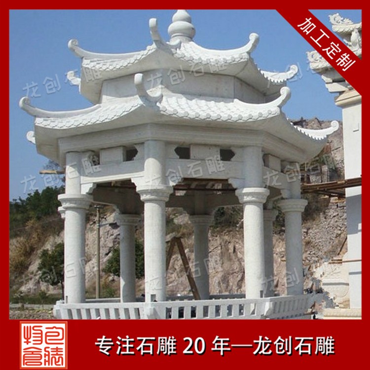 青石和花崗巖制作的中式石雕涼亭有什么不同？